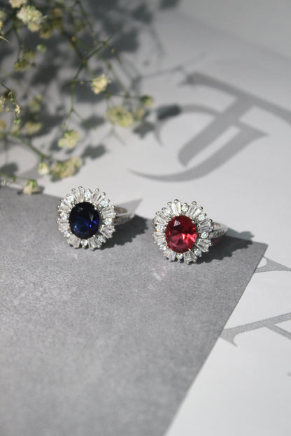 Oval Halo Gemstone Ring