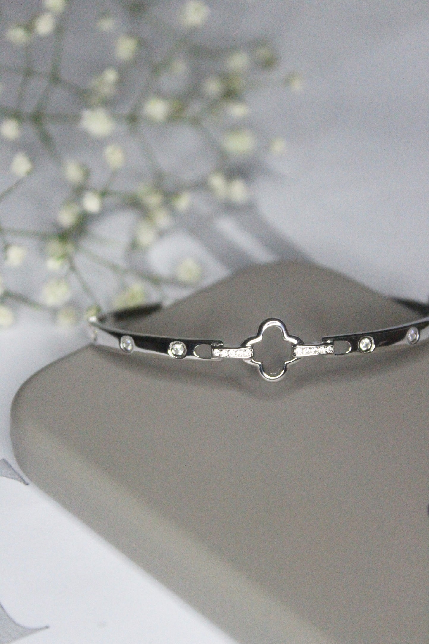 Open Clover Cuff Bracelet