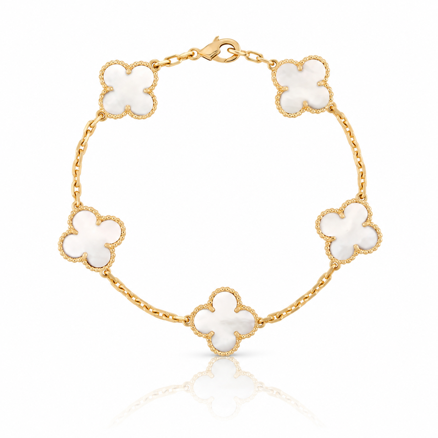 Opaline Clover Bracelet – White