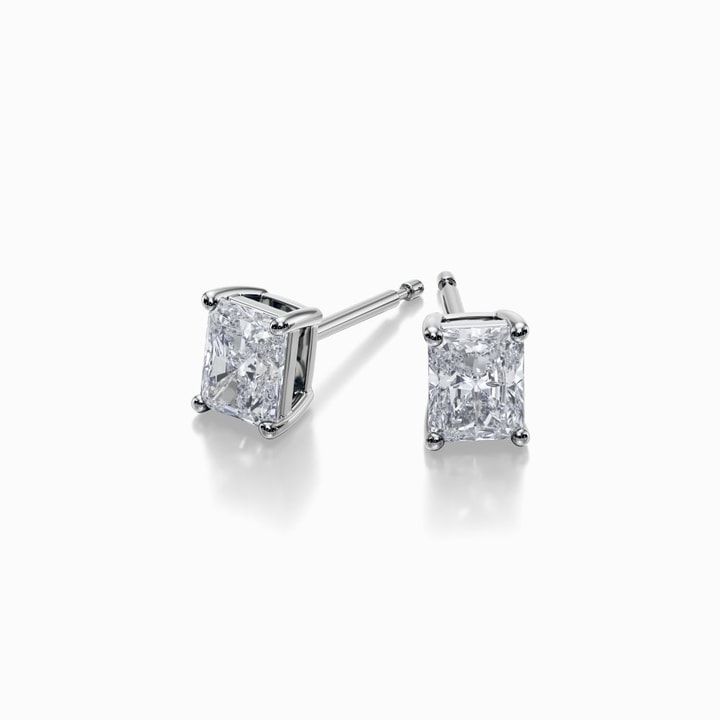 Radiant Square Solitaire Studs