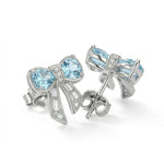 Aquamarine Bow Studs
