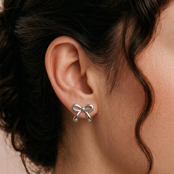 Bow Knot Silver Studs