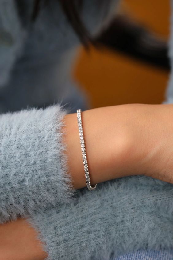Silver Zircon Tennis Bracelet