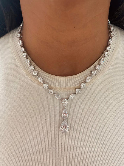 Radiant Cascade Diamond & Pear Drop Set