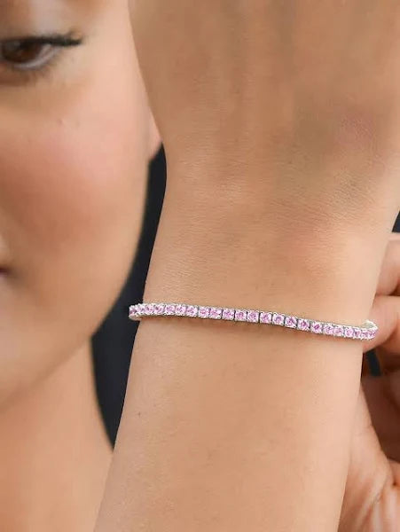 Pink Cubic Zirconia Tennis Bracelet