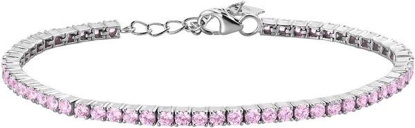 Pink Cubic Zirconia Tennis Bracelet