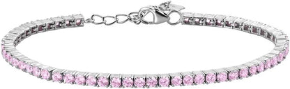 Pink Cubic Zirconia Tennis Bracelet