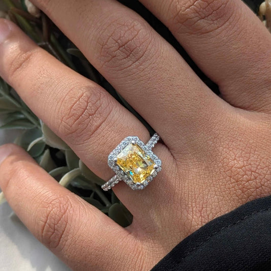 Yellow Emerald Cut Ring
