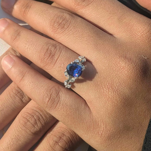 Leaf Vine Gemstone Ring