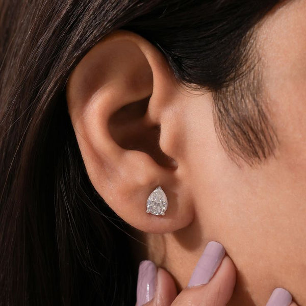 Classic Pear Solitaire Studs