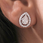Teardrop Halo Pendant & Earrings Set