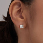 Radiant Square Solitaire Studs