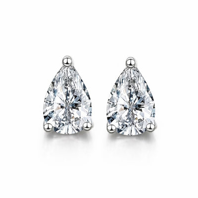 Classic Pear Solitaire Studs