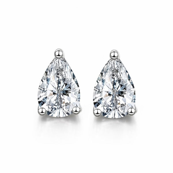 Classic Pear Solitaire Studs
