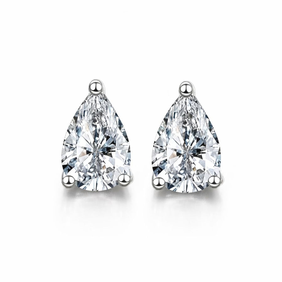 Classic Pear Solitaire Studs