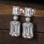 Emerald-Cut Statement Drop Earrings