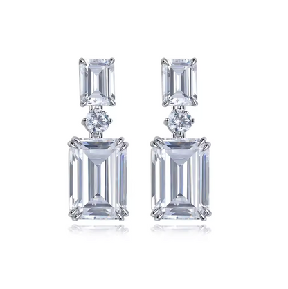 Emerald-Cut Statement Drop Earrings