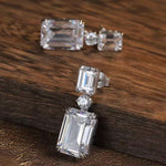 Emerald-Cut Statement Drop Earrings