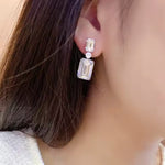 Emerald-Cut Statement Drop Earrings