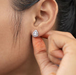 Teardrop Halo Pendant & Earrings Set