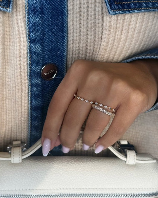 Double Wave Marquise Ring