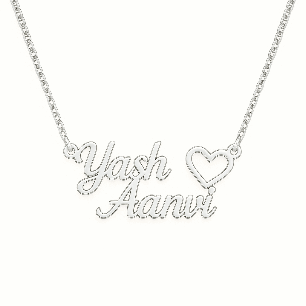 Dual Heartline Name Pendant