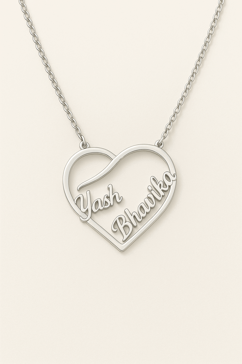 Twin Heartframe Name Pendant