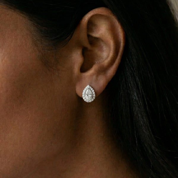 Halo Pear Studs