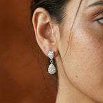 Pear Drop Cascade Silver Dangler