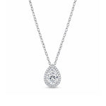 Teardrop Halo Pendant & Earrings Set