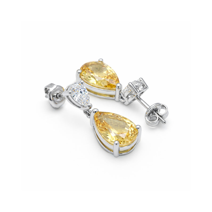 Celeste Pear Drop Silver Dangler