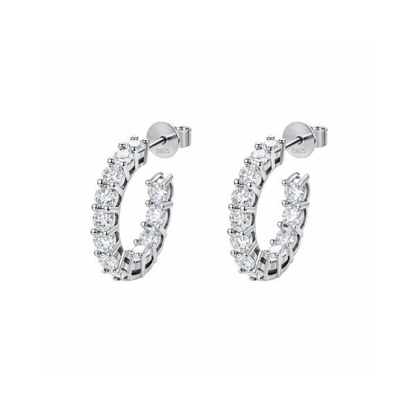 Classic Open Hoops - Sterling Silver Jewellery by Traya Jewels.