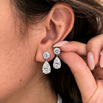 Pear Drop Silver Danglers