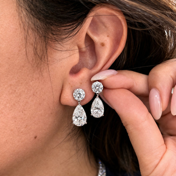 Pear Drop Dangler - Sterling Silver Jewellery by Traya Jewels.