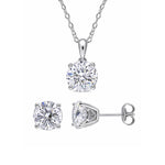 Round Solitaire Pendant & Earrings Set