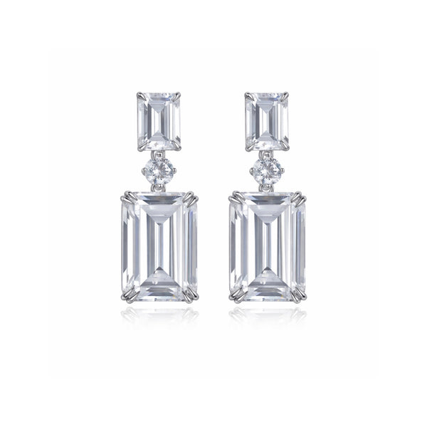 Emerald-Cut Statement Drop Earrings