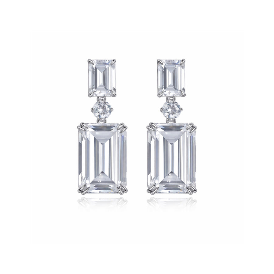Emerald-Cut Statement Drop Earrings