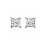 Radiant Square Solitaire Studs
