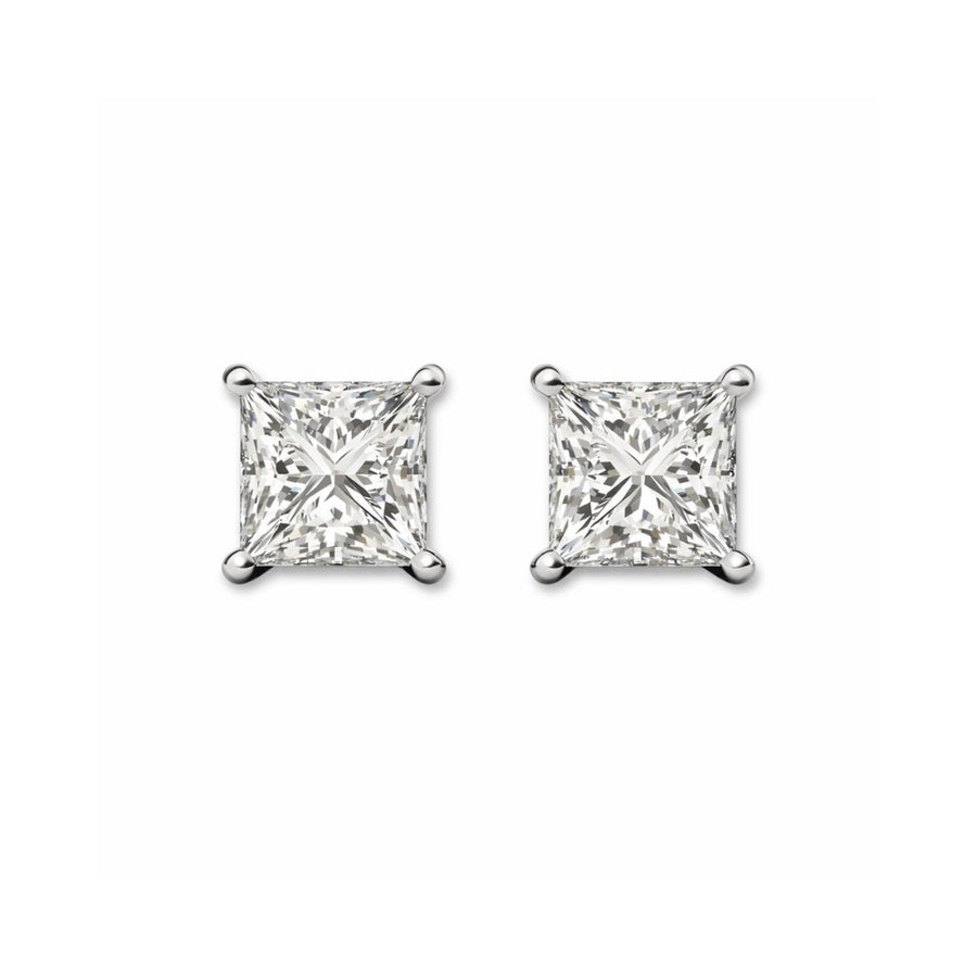 Radiant Square Solitaire Studs