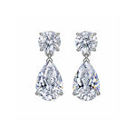 Pear Drop Silver Danglers