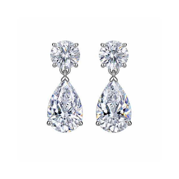 Pear Drop Silver Danglers