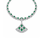 Sterling Silver Emerald Pendant Choker