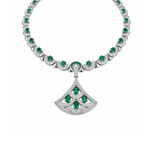 Sterling Silver Emerald Pendant Choker