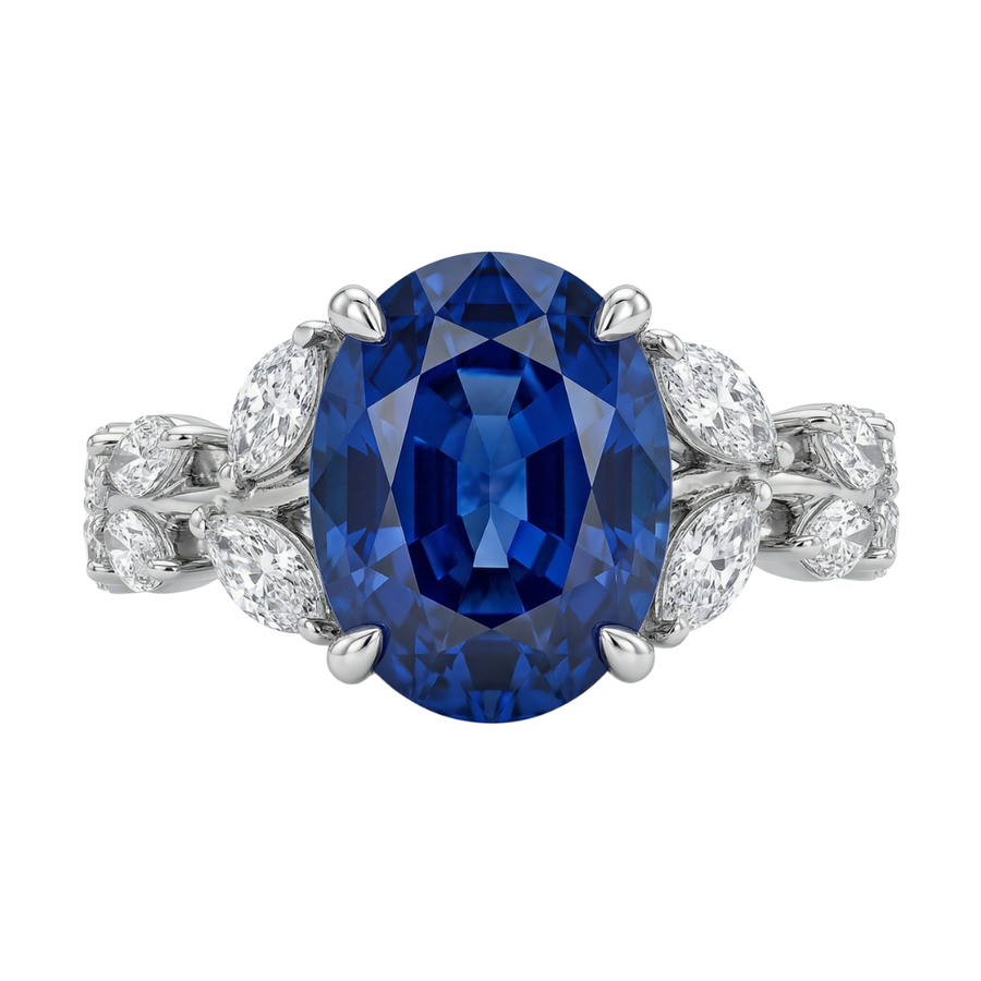 Leaf Vine Gemstone Ring