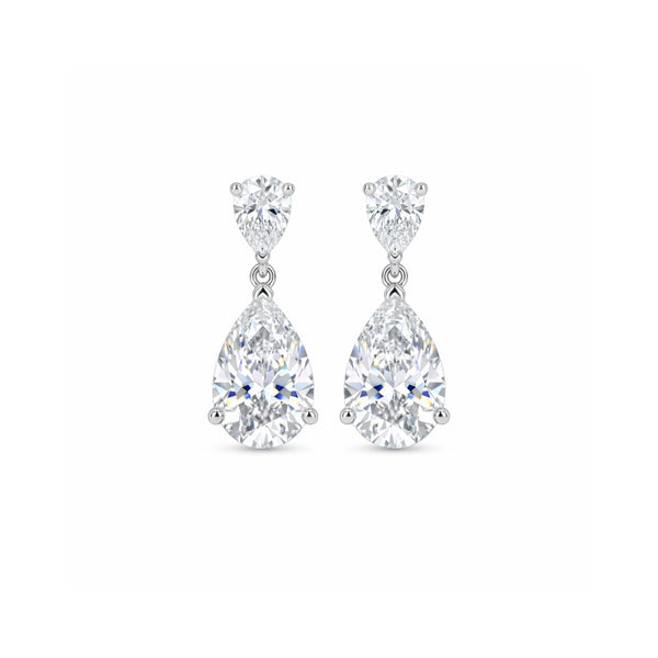 Pear Drop Cascade Silver Dangler