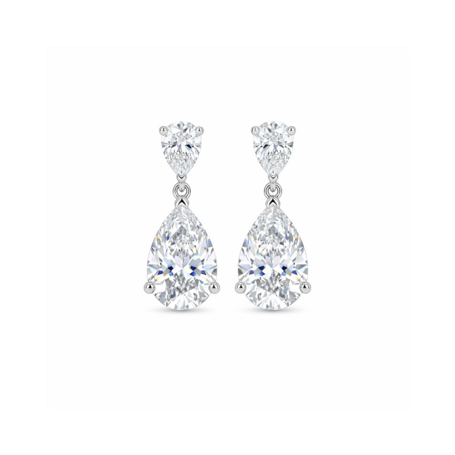Pear Drop Cascade Silver Dangler