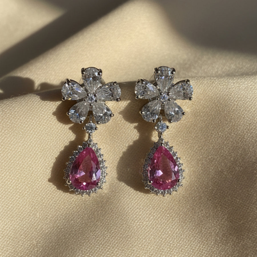 Pink Teardrop Earrings