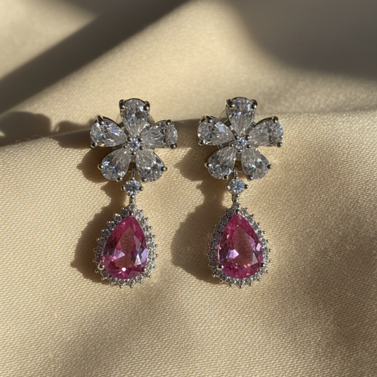 Pink Teardrop Earrings