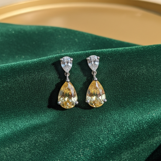 Celeste Pear Drop Silver Dangler