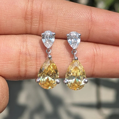 Celeste Pear Drop Silver Dangler